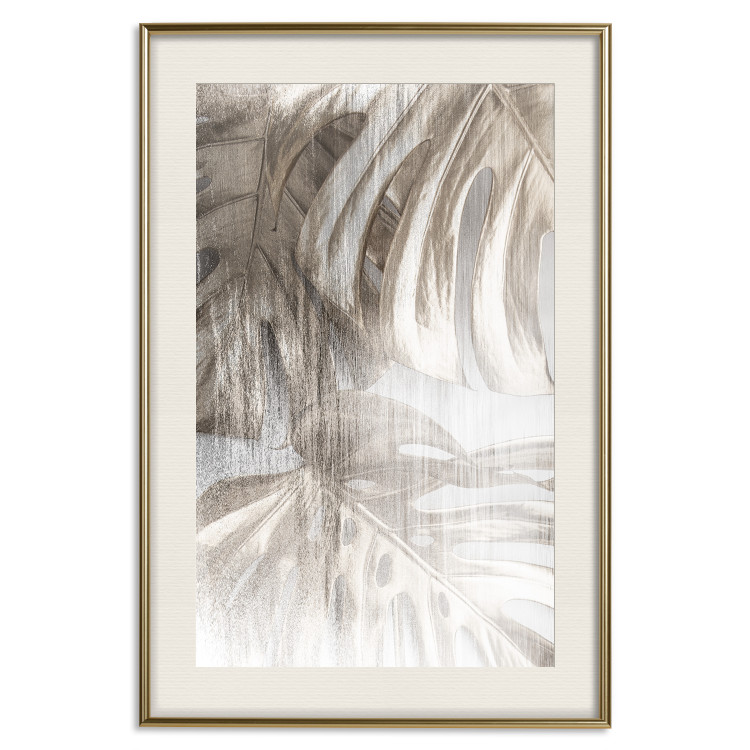 Wall Poster Rough Nature - plant with monstera leaves on blurred texture 127957 additionalImage 22