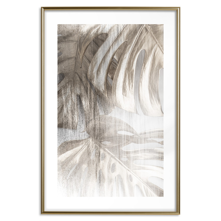 Wall Poster Rough Nature - plant with monstera leaves on blurred texture 127957 additionalImage 15