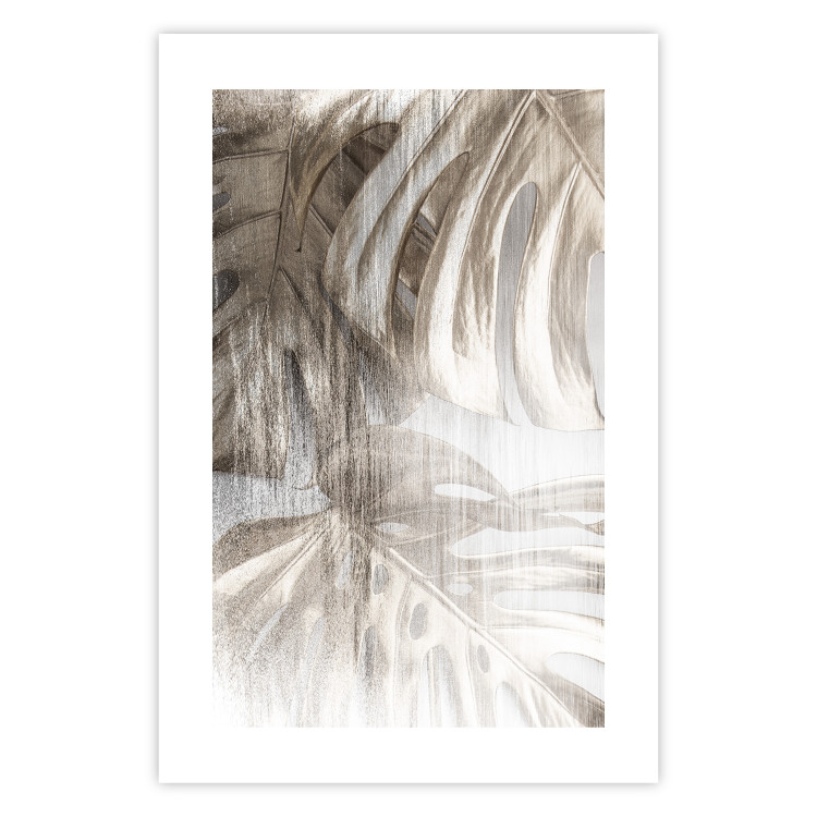 Wall Poster Rough Nature - plant with monstera leaves on blurred texture 127957 additionalImage 18