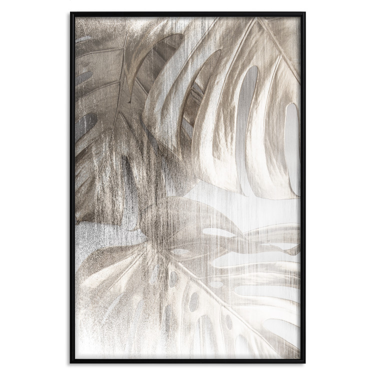 Wall Poster Rough Nature - plant with monstera leaves on blurred texture 127957 additionalImage 26