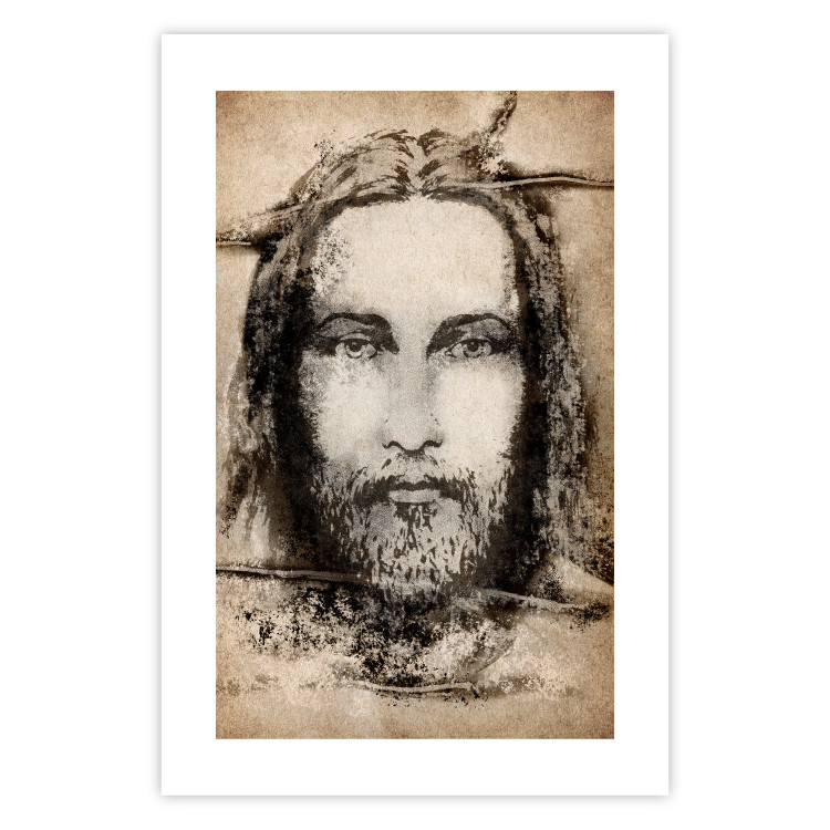 Poster Turin Shroud in Sepia - brown sacred composition with the face of the saint 129357 additionalImage 25