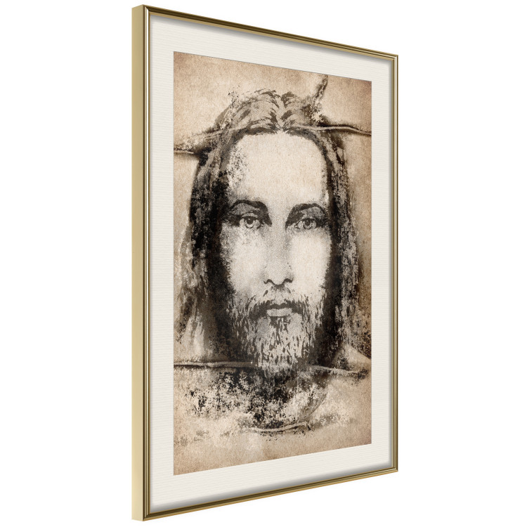 Poster Turin Shroud in Sepia - brown sacred composition with the face of the saint 129357 additionalImage 3