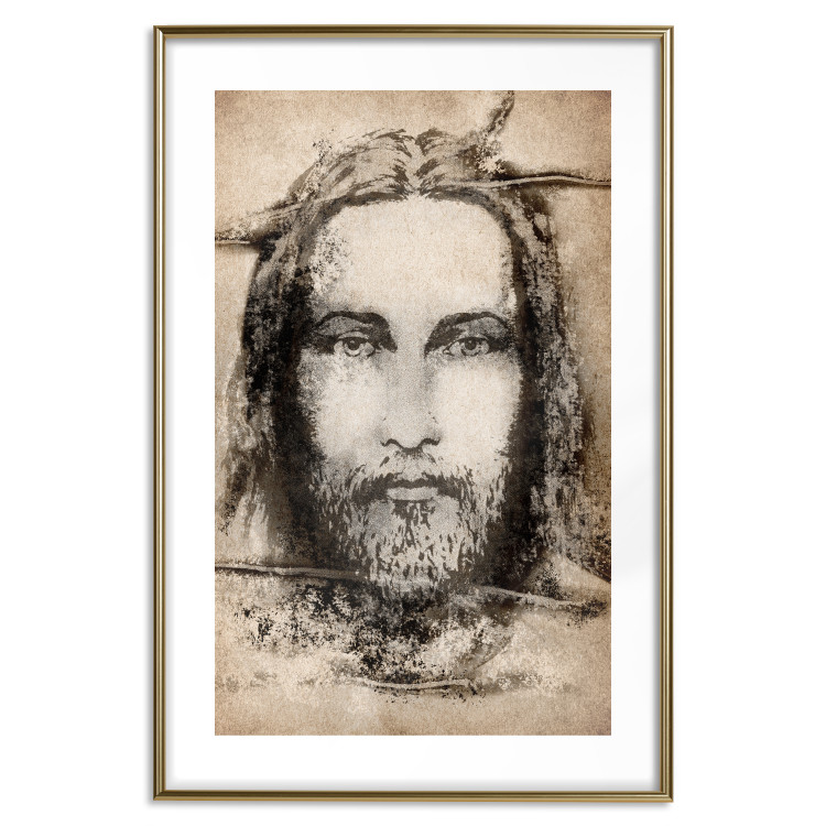Poster Turin Shroud in Sepia - brown sacred composition with the face of the saint 129357 additionalImage 16