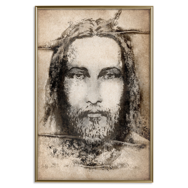 Poster Turin Shroud in Sepia - brown sacred composition with the face of the saint 129357 additionalImage 21
