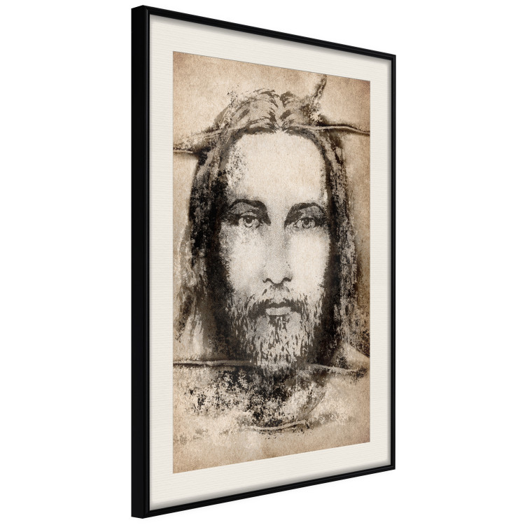 Poster Turin Shroud in Sepia - brown sacred composition with the face of the saint 129357 additionalImage 2