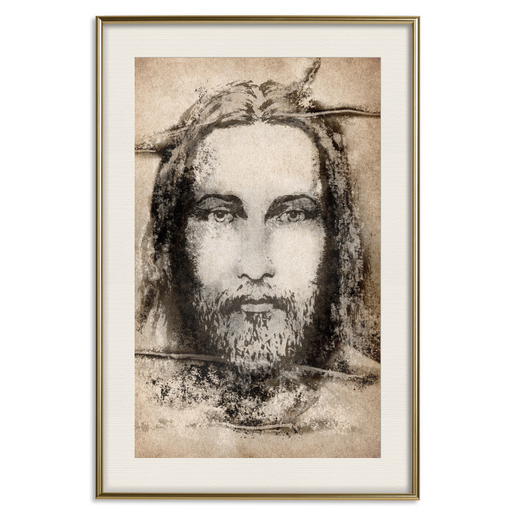 Poster Turin Shroud in Sepia - brown sacred composition with the face of the saint 129357 additionalImage 20