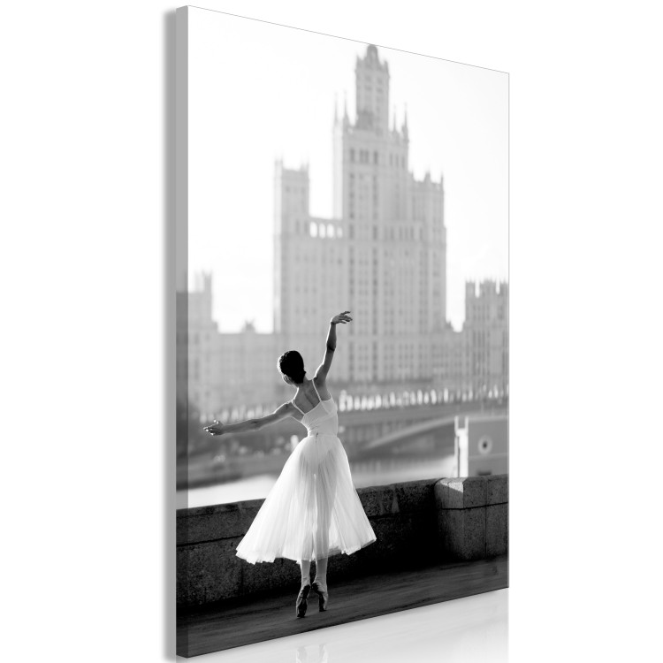 Canvas Dance over the River (1-piece) Vertical - cityscape photograph with a woman 129757 additionalImage 2