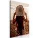 Canvas Print Late Harvest (1-piece) Vertical - woman at sunset 130257 additionalThumb 2