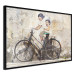 Wall Poster Carefree - retro black bicycle against a wall painted with children 130457 additionalThumb 13