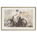 Wall Poster Carefree - retro black bicycle against a wall painted with children 130457 additionalThumb 20