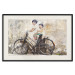 Wall Poster Carefree - retro black bicycle against a wall painted with children 130457 additionalThumb 19