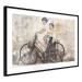 Wall Poster Carefree - retro black bicycle against a wall painted with children 130457 additionalThumb 14