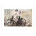 Wall Poster Carefree - retro black bicycle against a wall painted with children 130457 additionalThumb 25
