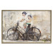 Wall Poster Carefree - retro black bicycle against a wall painted with children 130457 additionalThumb 21