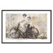 Wall Poster Carefree - retro black bicycle against a wall painted with children 130457 additionalThumb 17