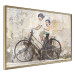 Wall Poster Carefree - retro black bicycle against a wall painted with children 130457 additionalThumb 12