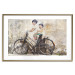 Wall Poster Carefree - retro black bicycle against a wall painted with children 130457 additionalThumb 16