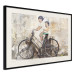 Wall Poster Carefree - retro black bicycle against a wall painted with children 130457 additionalThumb 5