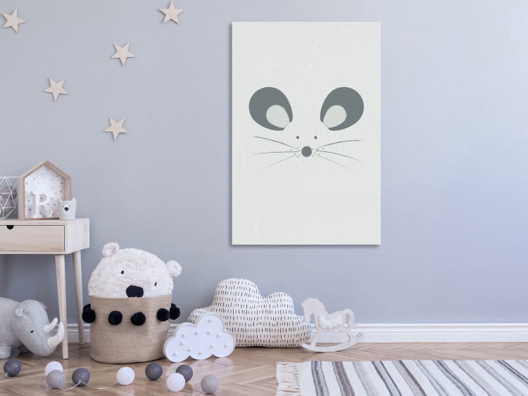 Canvas Print Curious Mouse (1-piece) Vertical - funny pastel animal 130557 additionalImage 3