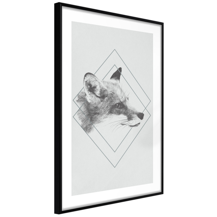 Wall Poster Sly Fox - portrait of an animal in sketch form on a solid background 130757 additionalImage 8
