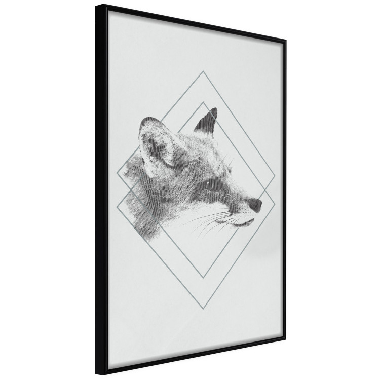 Wall Poster Sly Fox - portrait of an animal in sketch form on a solid background 130757 additionalImage 13