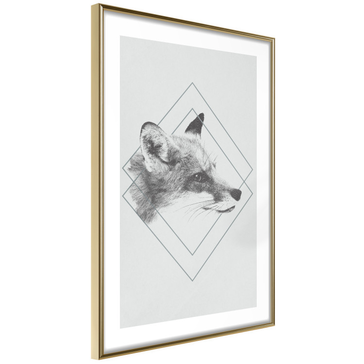 Wall Poster Sly Fox - portrait of an animal in sketch form on a solid background 130757 additionalImage 9