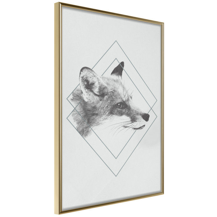 Wall Poster Sly Fox - portrait of an animal in sketch form on a solid background 130757 additionalImage 12
