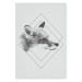 Wall Poster Sly Fox - portrait of an animal in sketch form on a solid background 130757