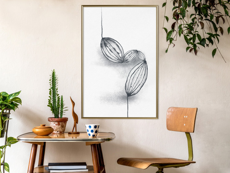 Wall Poster Cocoa Beans - line art of cocoa beans on a contrasting white background 131957 additionalImage 7