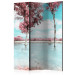 Room Divider Autumn Landscape (3-piece) - lake landscape with pink trees 132557
