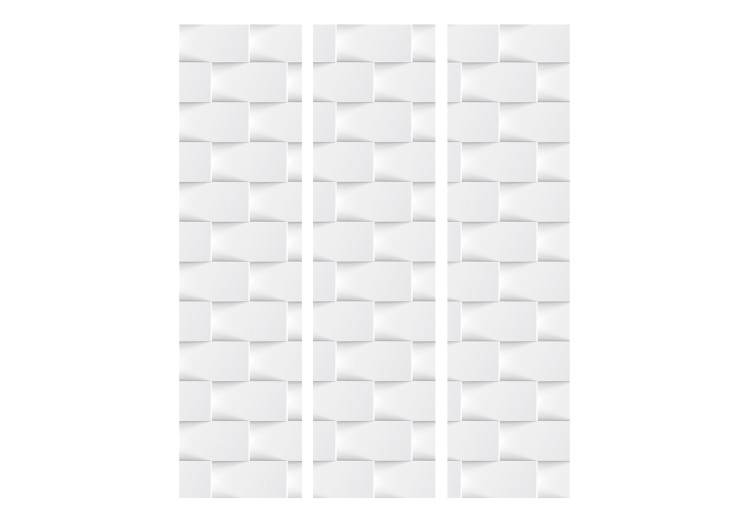 Folding Screen Abstract Screen (3-piece) - geometric white composition 132657 additionalImage 3