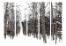 Folding Screen Trees - Winter II (5-piece) - abstraction amidst a snowy forest 132957 additionalThumb 3