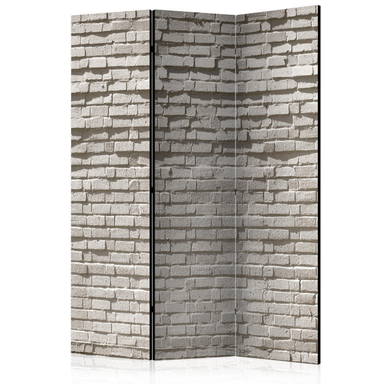 Room Divider Screen Brick Wall: Minimalism (3-piece) - composition in gray background 133457