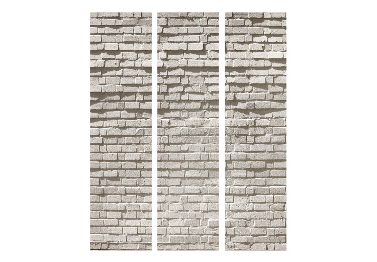 Room Divider Screen Brick Wall: Minimalism (3-piece) - composition in gray background 133457 additionalImage 3