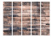 Folding Screen Burnt Planks II (5-piece) - composition with texture of wood 133557 additionalThumb 3