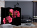 Room Divider Screen Azalea in Black II - romantic flowers on a black background 133957 additionalThumb 4
