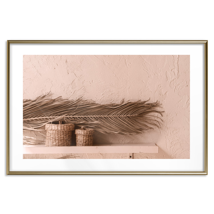 Poster Moroccan Composition - palm leaf and baskets covering the wall 134757 additionalImage 20