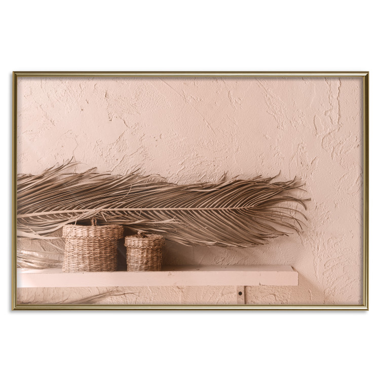 Poster Moroccan Composition - palm leaf and baskets covering the wall 134757 additionalImage 25