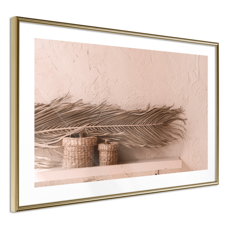 Poster Moroccan Composition - palm leaf and baskets covering the wall 134757 additionalImage 7