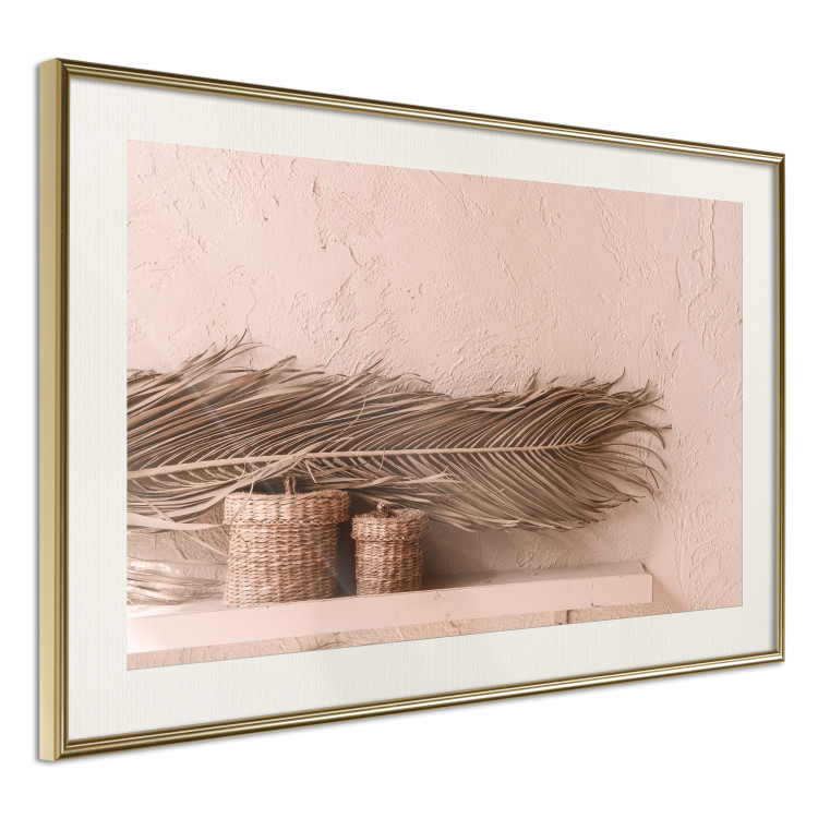 Poster Moroccan Composition - palm leaf and baskets covering the wall 134757 additionalImage 3