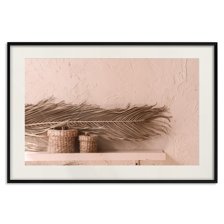 Poster Moroccan Composition - palm leaf and baskets covering the wall 134757 additionalImage 23