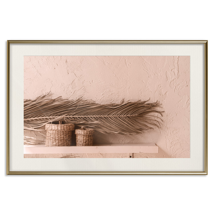 Poster Moroccan Composition - palm leaf and baskets covering the wall 134757 additionalImage 21