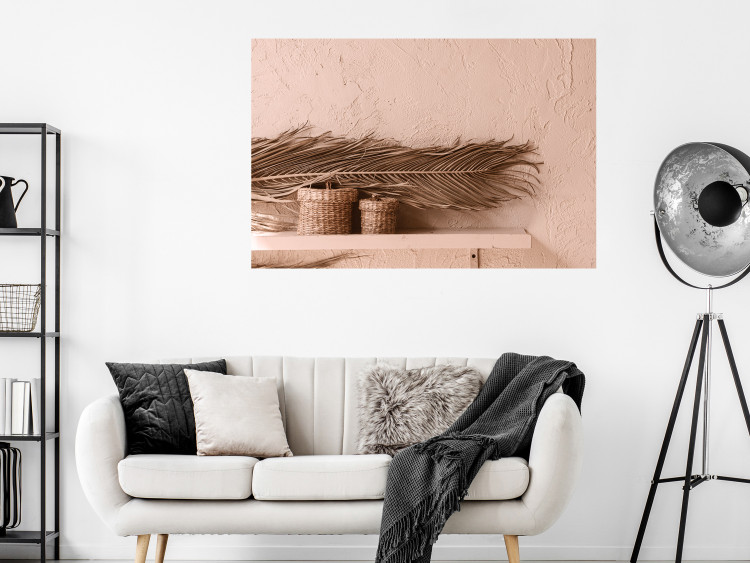 Poster Moroccan Composition - palm leaf and baskets covering the wall 134757 additionalImage 2