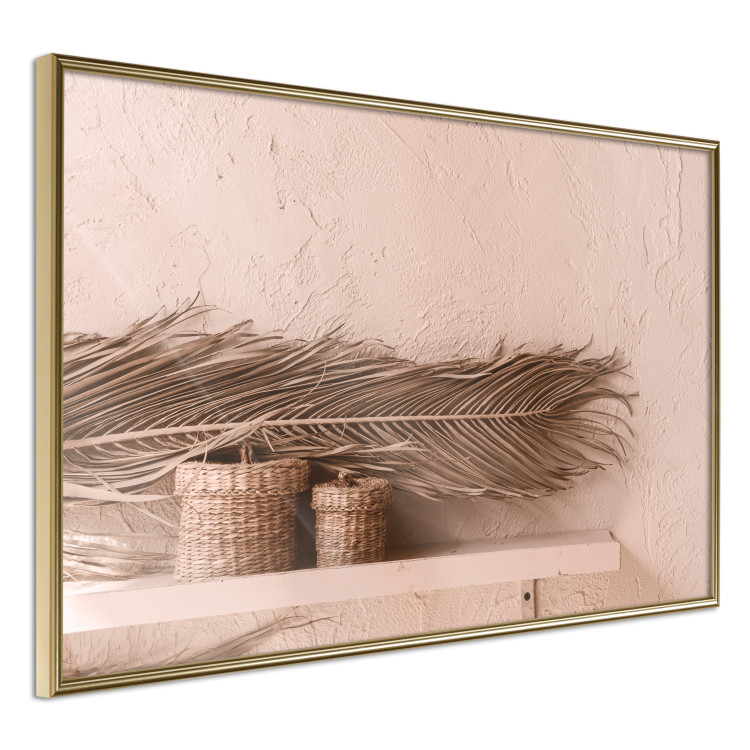 Poster Moroccan Composition - palm leaf and baskets covering the wall 134757 additionalImage 14