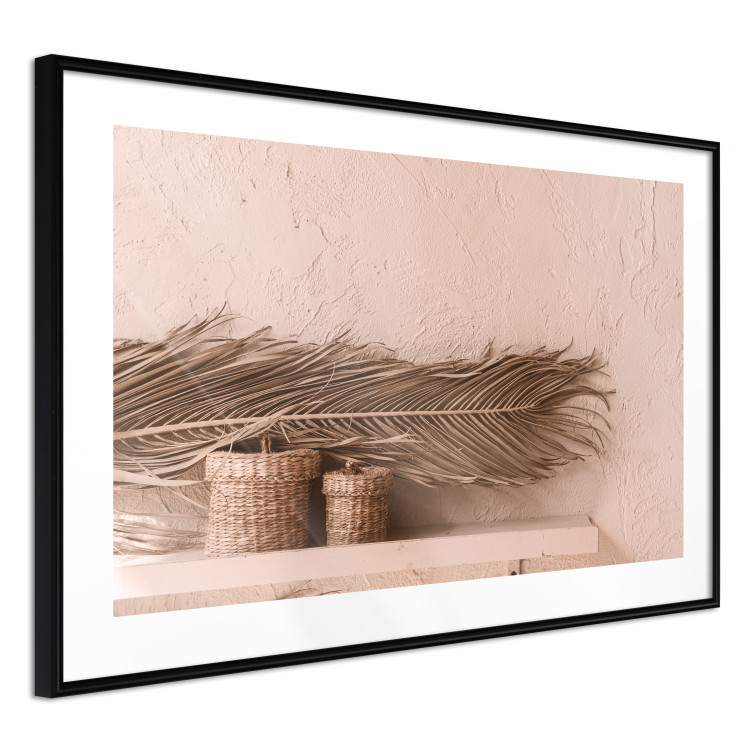 Poster Moroccan Composition - palm leaf and baskets covering the wall 134757 additionalImage 8