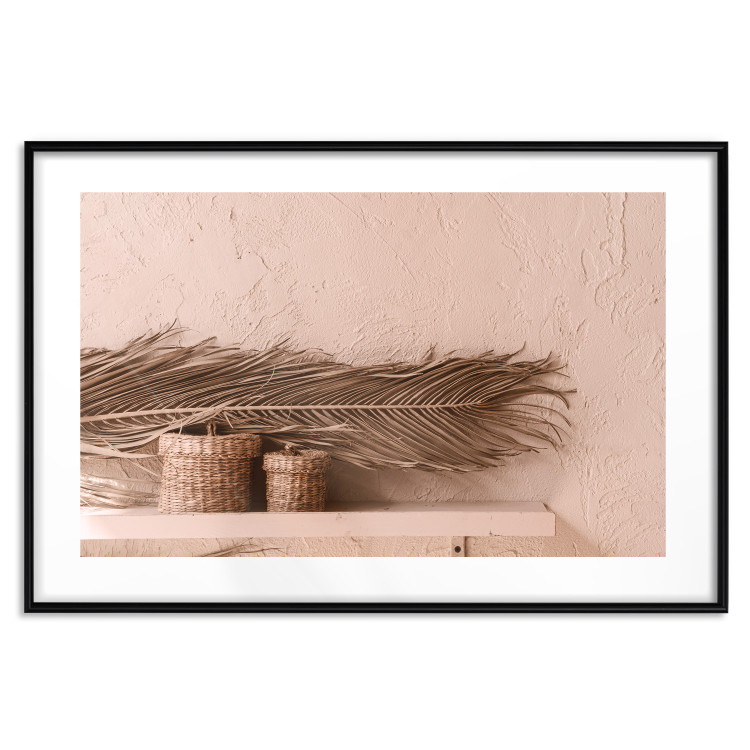 Poster Moroccan Composition - palm leaf and baskets covering the wall 134757 additionalImage 16