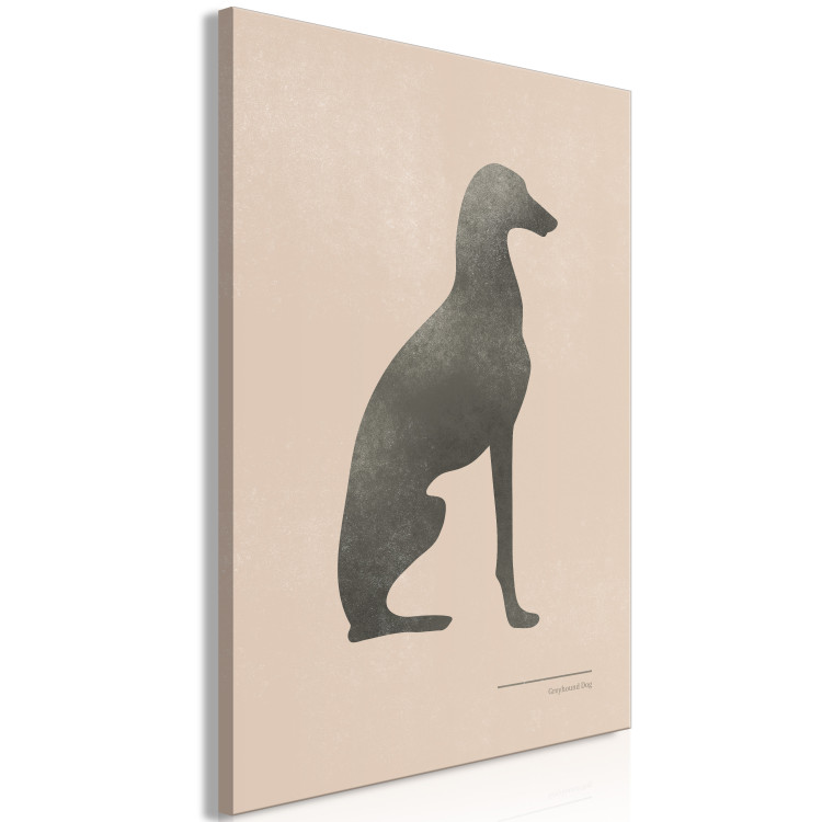 Canvas Art Print Sitting dog - image of a chart sitting on a light pink background 135157 additionalImage 2