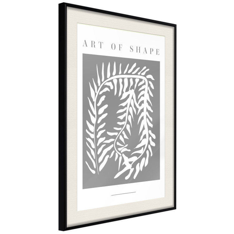 Poster Art of Shape - English texts and a white plant on a gray background 135657 additionalImage 10