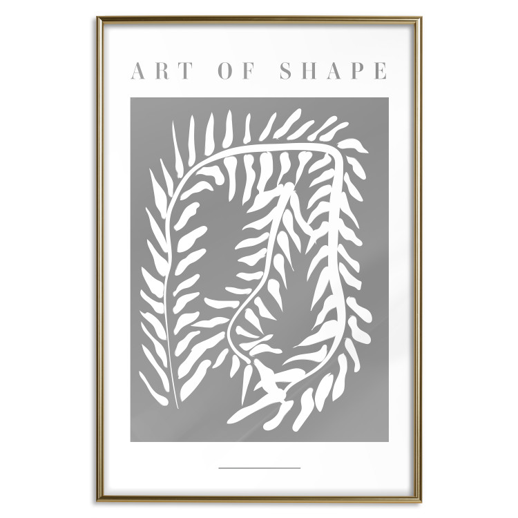 Poster Art of Shape - English texts and a white plant on a gray background 135657 additionalImage 23