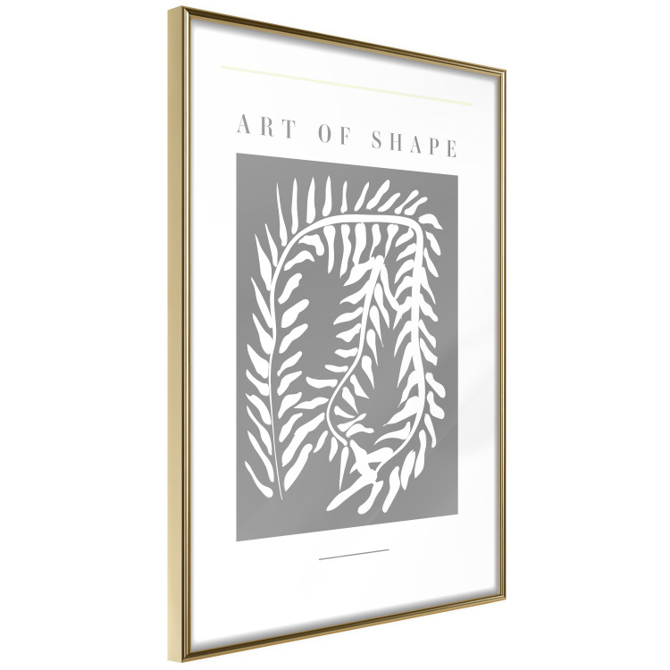 Poster Art of Shape - English texts and a white plant on a gray background 135657 additionalImage 8